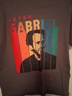 Peter Gabriel Graphic Tee in Charcoal with Multicolor Print